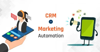 What is the difference between CRM and marketing automation?